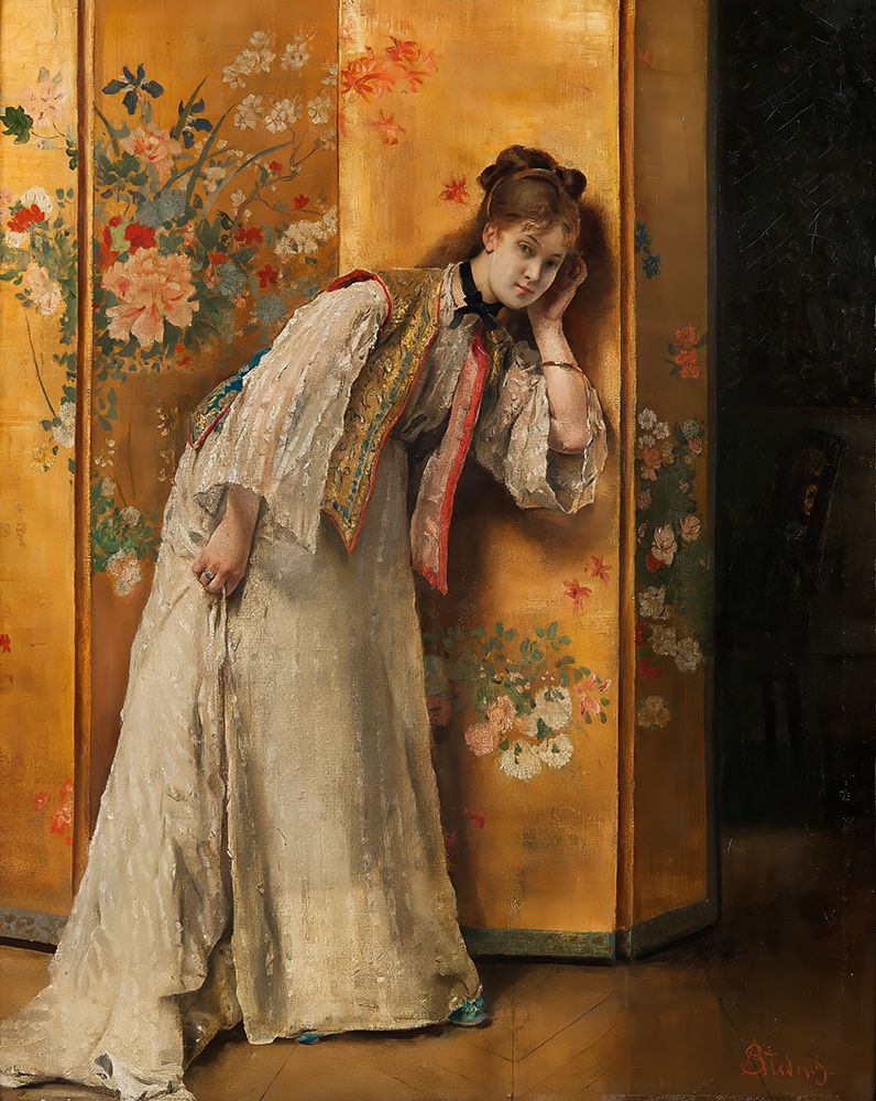 Curious art print by Alfred Stevens for $57.95 CAD