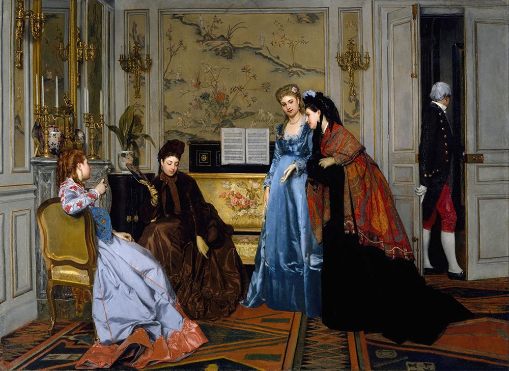 Elegant Figures in a Salon art print by Alfred Stevens for $57.95 CAD