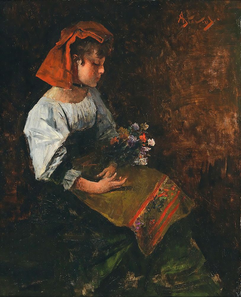Italian girl art print by Alfred Stevens for $57.95 CAD