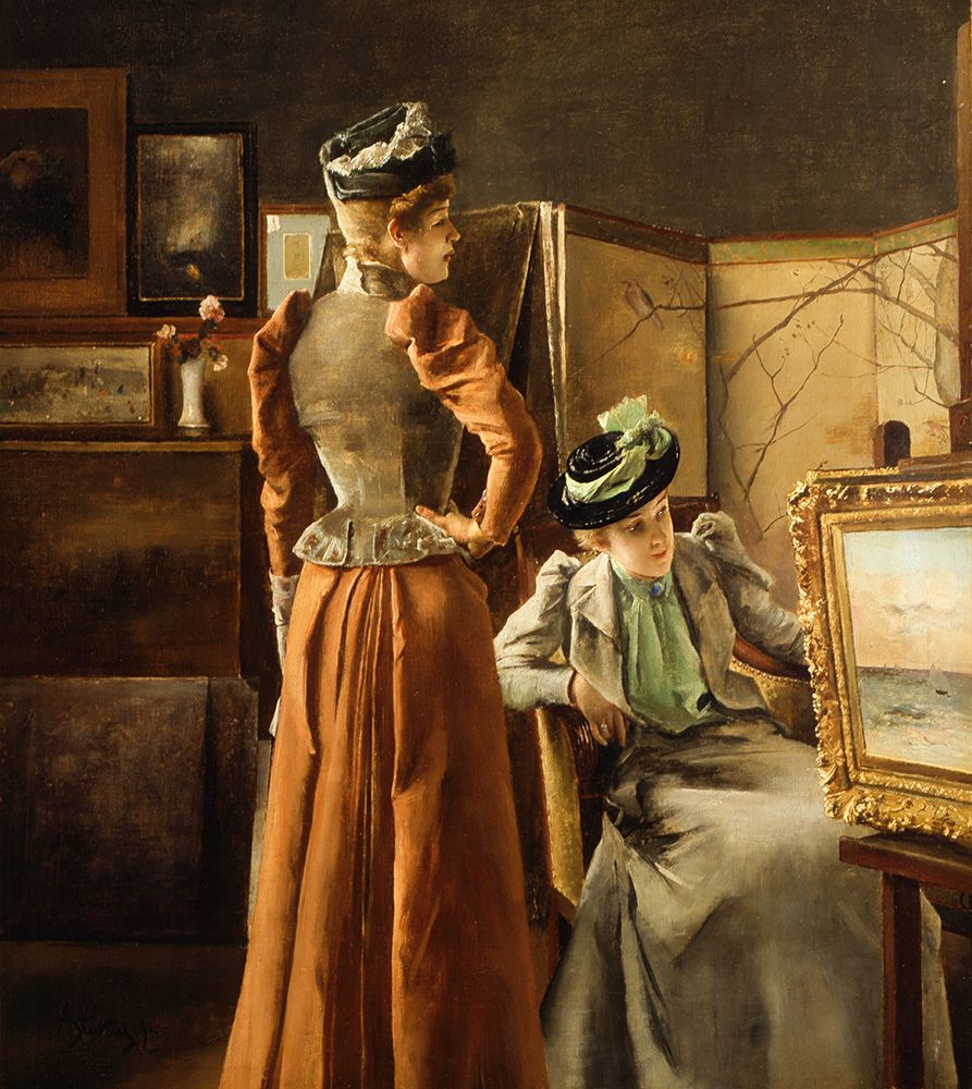 Looking at a Painting 1891 art print by Alfred Stevens for $57.95 CAD