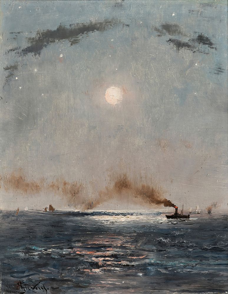 Seascape at Night art print by Alfred Stevens for $57.95 CAD