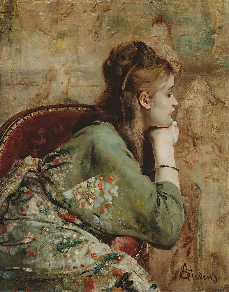 Meditation 1872 art print by Alfred Stevens for $57.95 CAD