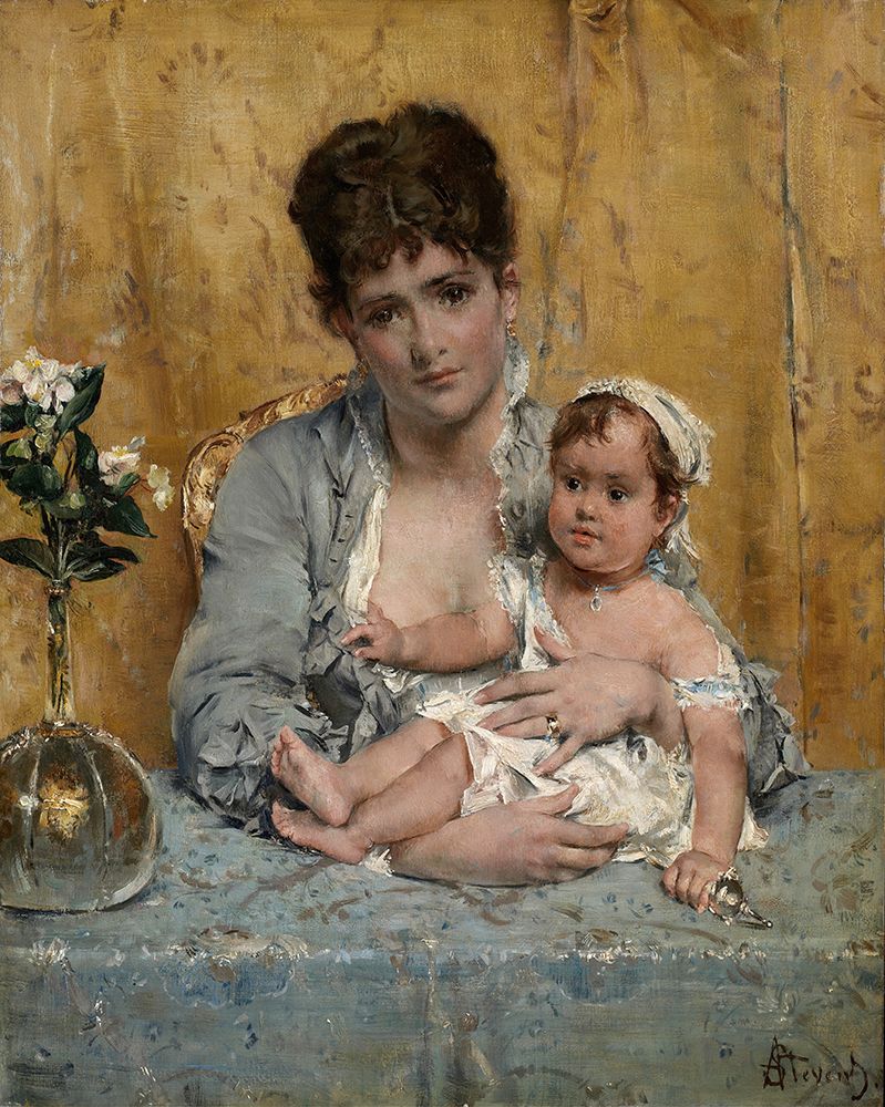 Mother And Child 1875 art print by Alfred Stevens for $57.95 CAD