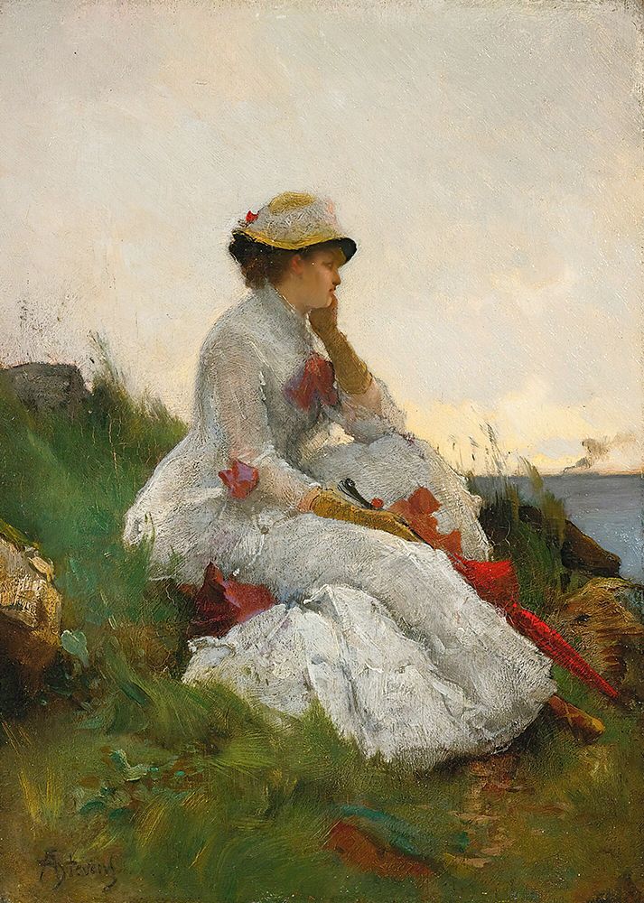 Pensive art print by Alfred Stevens for $57.95 CAD