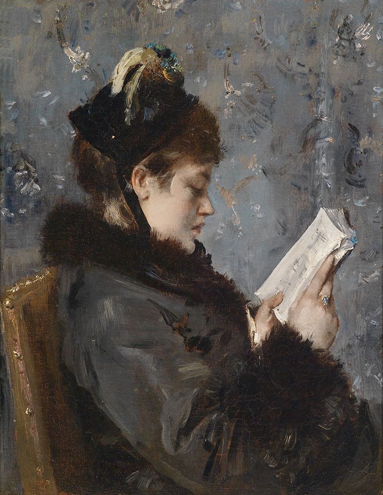 Portrait of a young lady art print by Alfred Stevens for $57.95 CAD