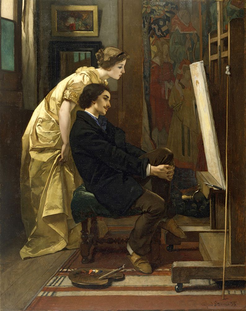 The Painter and His Model 1855 art print by Alfred Stevens for $57.95 CAD
