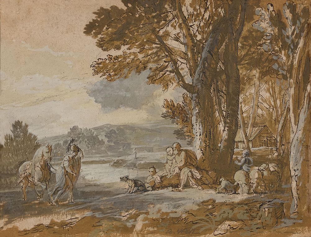 A classical landscape art print by Benjamin West for $57.95 CAD