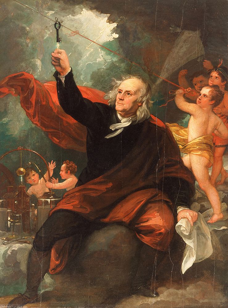 Benjamin Franklin Drawing Electricity from the Sky art print by Benjamin West for $57.95 CAD