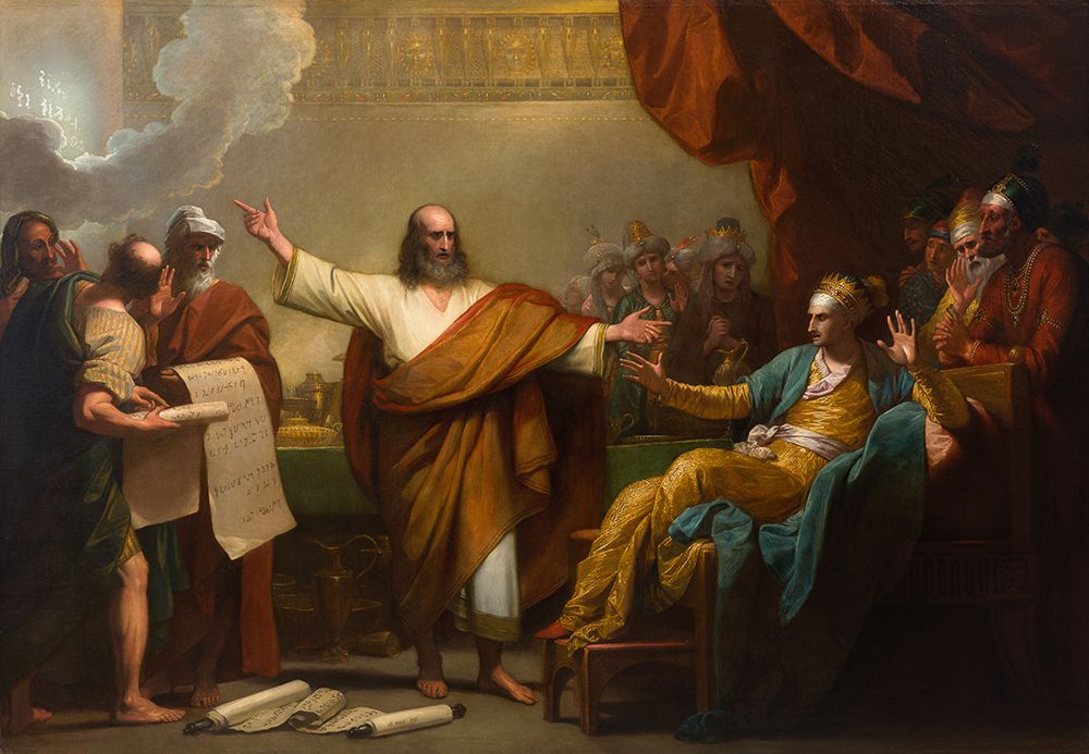 Daniel Interpreting to Belshazzar the Writing on the Wall art print by Benjamin West for $57.95 CAD