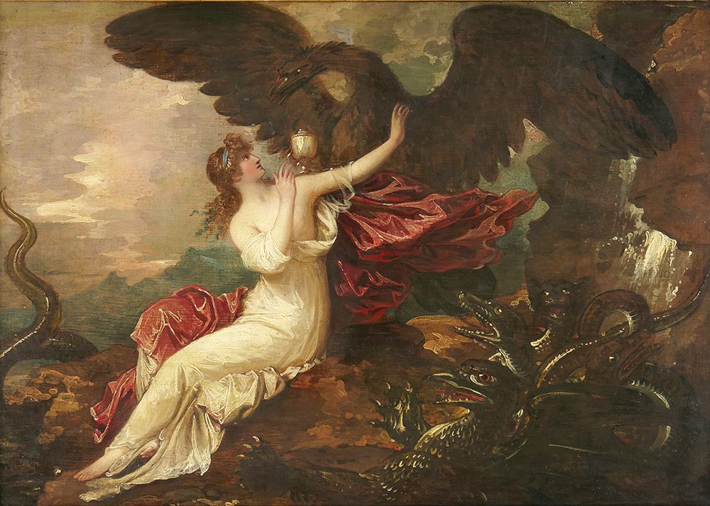 Eagle bringing cup to Psyche 1802 art print by Benjamin West for $57.95 CAD