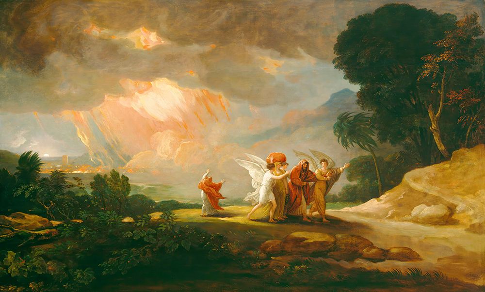 Lot Fleeing from Sodom 1810 art print by Benjamin West for $57.95 CAD