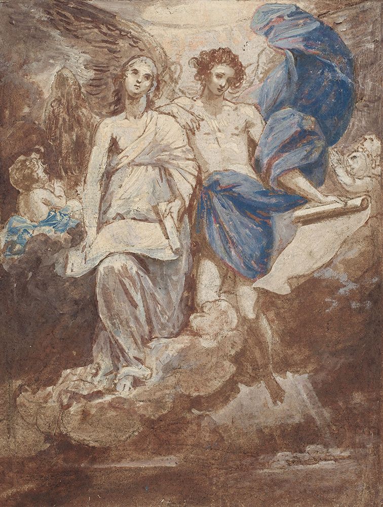 Study for a painting of The Angels Appearing to the Shepherds, 1774 art print by Benjamin West for $57.95 CAD
