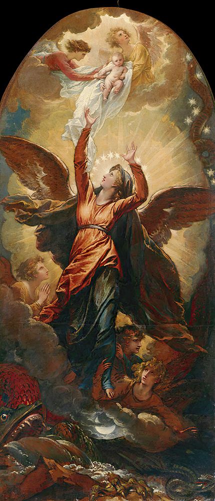 The Woman Clothed with the Sun Fleeth from the Persecution of the Dragon 1797 art print by Benjamin West for $57.95 CAD