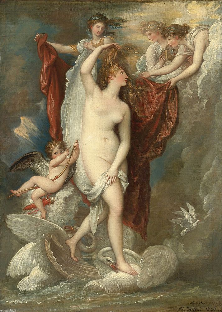 Venus At Her Birth Attired By The Three Graces art print by Benjamin West for $57.95 CAD