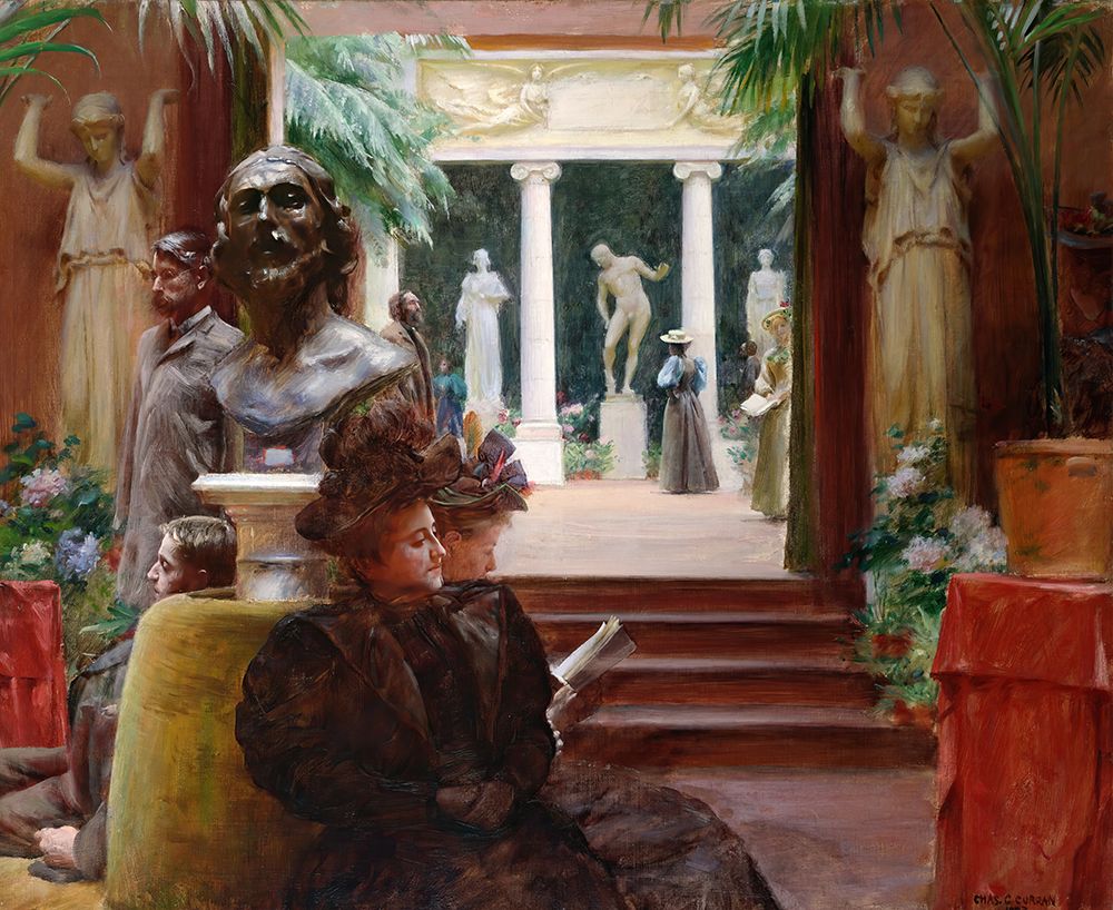 At the Sculpture Exhibition 1895 art print by Charles Courtney Curran for $57.95 CAD