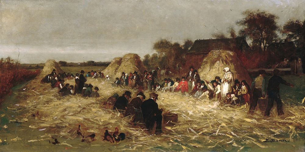 Corn Husking at Nantucket 1875 art print by Eastman Johnson for $57.95 CAD