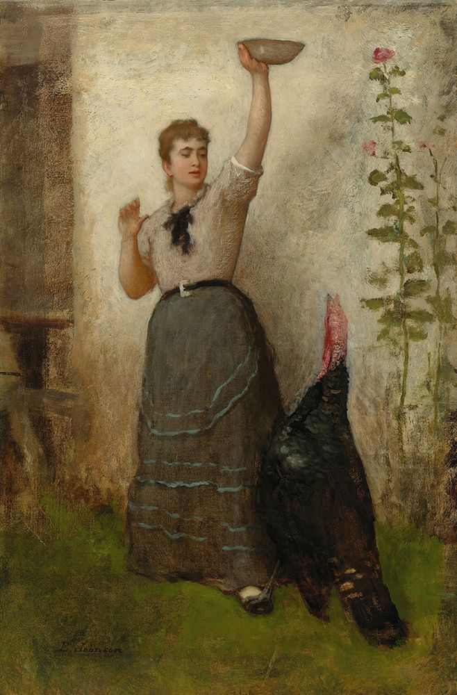 Feeding The Turkey 1872 art print by Eastman Johnson for $57.95 CAD