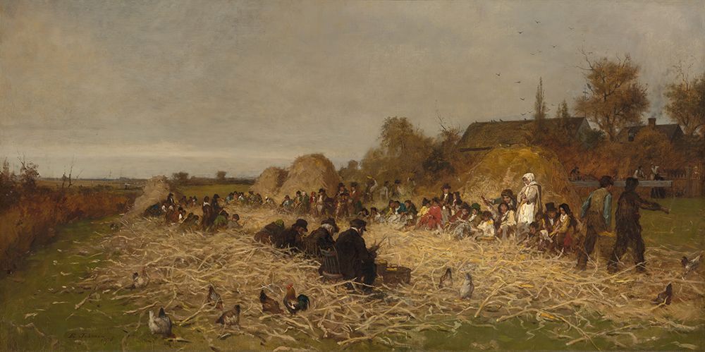Husking Bee, Island of Nantucket 1876 art print by Eastman Johnson for $57.95 CAD