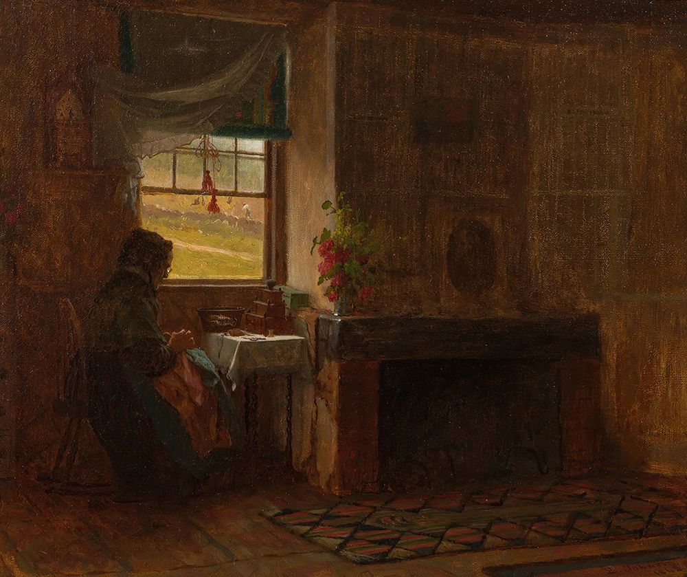 Interior of a Farmhouse in Maine 1865 art print by Eastman Johnson for $57.95 CAD