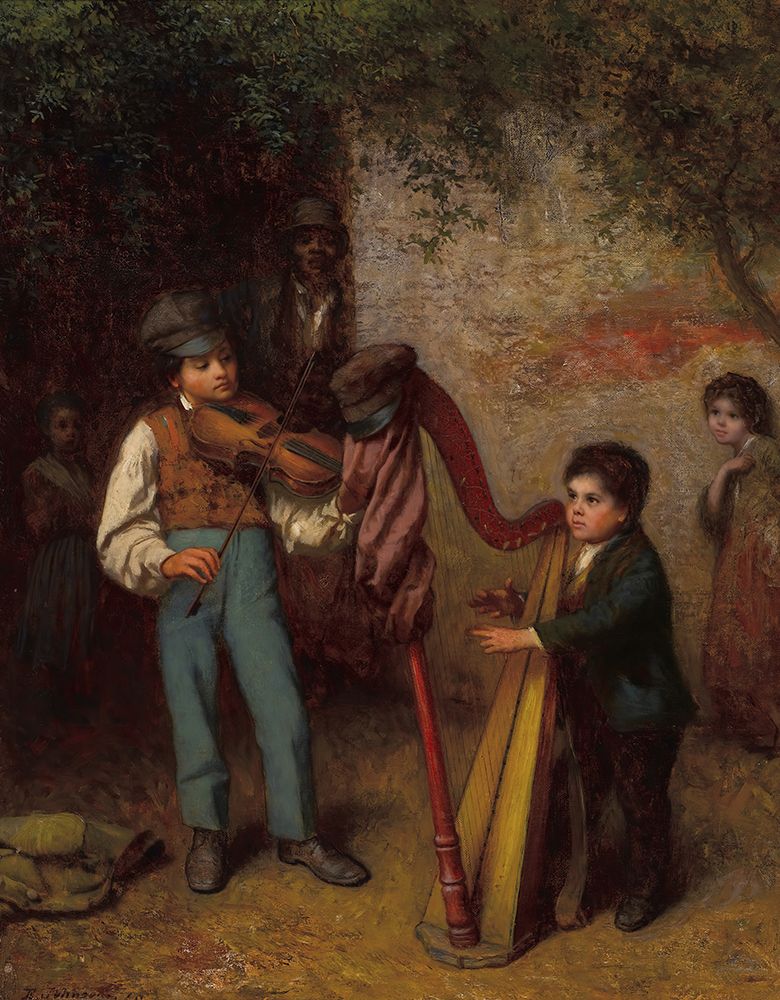 The Young Musicians 1862 art print by Eastman Johnson for $57.95 CAD