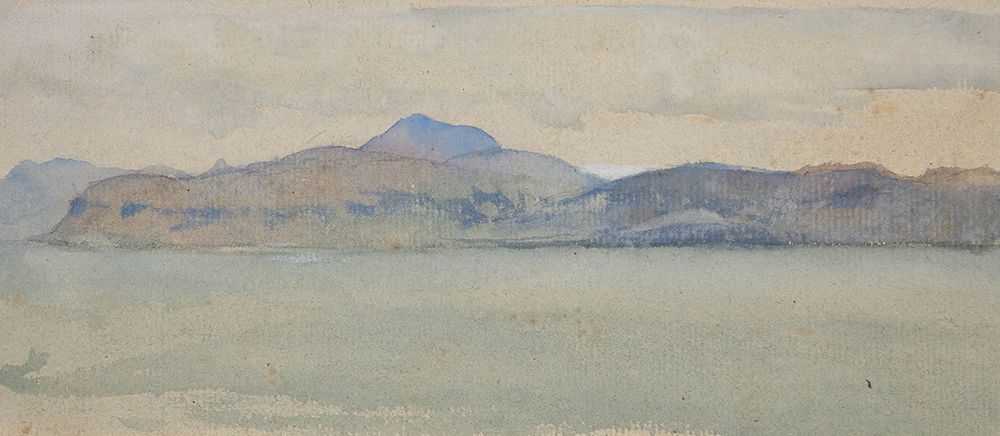 Bourg and Bribun Cliffs, Mull,  Highland Town 1881 art print by Edwin Austin Abbey for $57.95 CAD