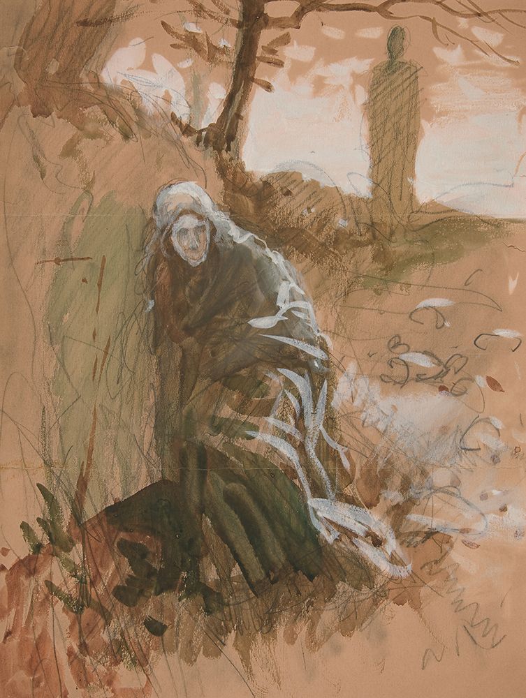 Figure in woods art print by Edwin Austin Abbey for $57.95 CAD