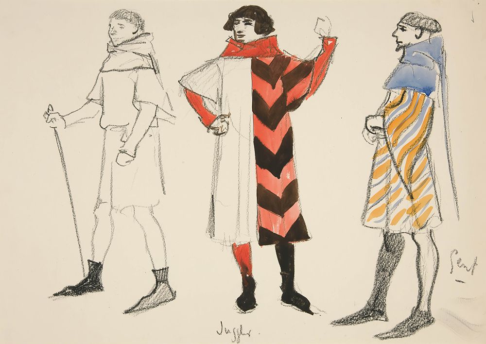 Juggler and Gent, costume sketch for Henry Irvings Planned Production of King Richard II art print by Edwin Austin Abbey for $57.95 CAD