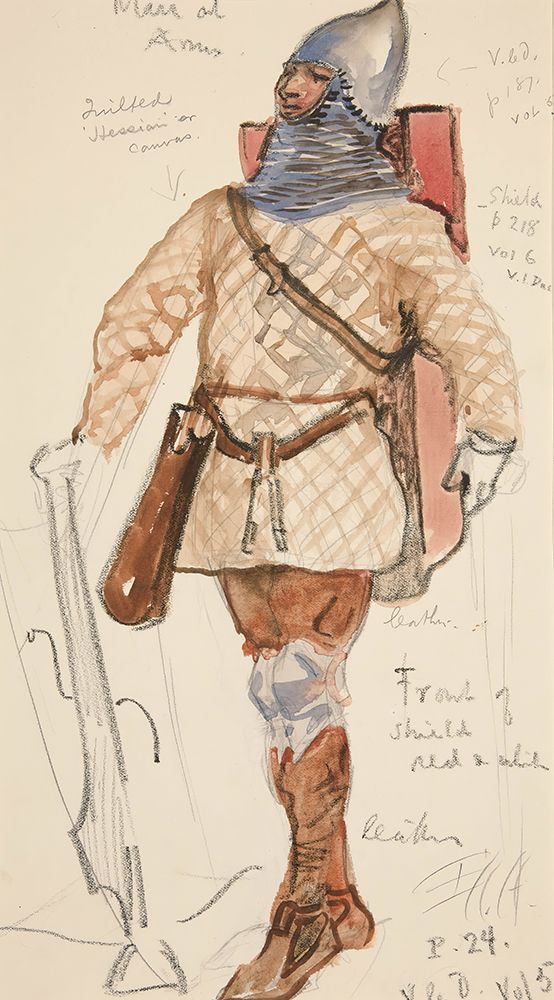 Man of Arms, costume sketch for Henry Irvings Planned Production of King Richard II art print by Edwin Austin Abbey for $57.95 CAD