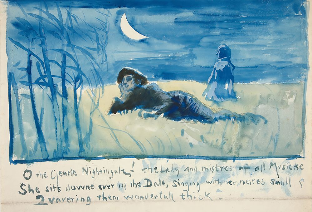 Sketch for O the Gentle Nightingale art print by Edwin Austin Abbey for $57.95 CAD