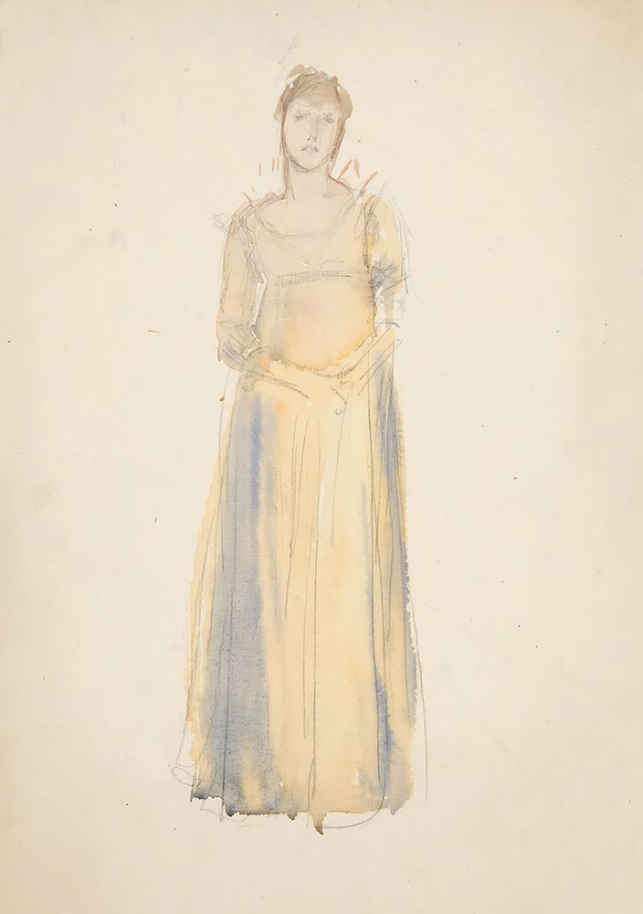 Sketch of a woman (dressed in yellow) art print by Edwin Austin Abbey for $57.95 CAD