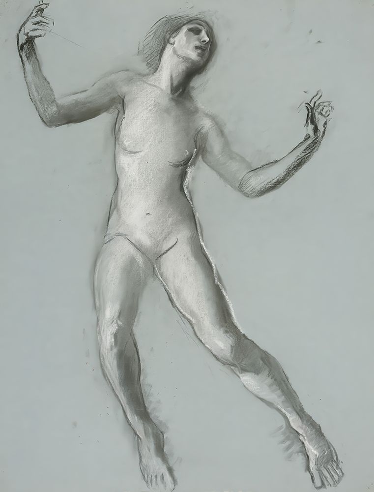 Study for figure of 12 noon in The Hours, mural at the state capitol building in Harrisburg, PA art print by Edwin Austin Abbey for $57.95 CAD