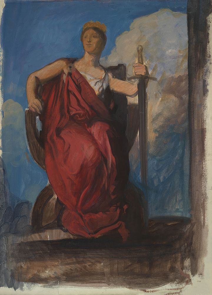 Study for figure of The Genius of Pennsylvania in The Apotheosis of Pennsylvania art print by Edwin Austin Abbey for $57.95 CAD