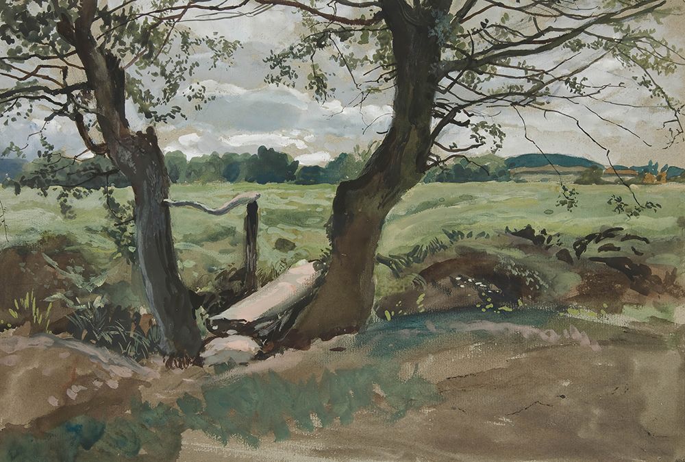 Study of two trees and a field art print by Edwin Austin Abbey for $57.95 CAD