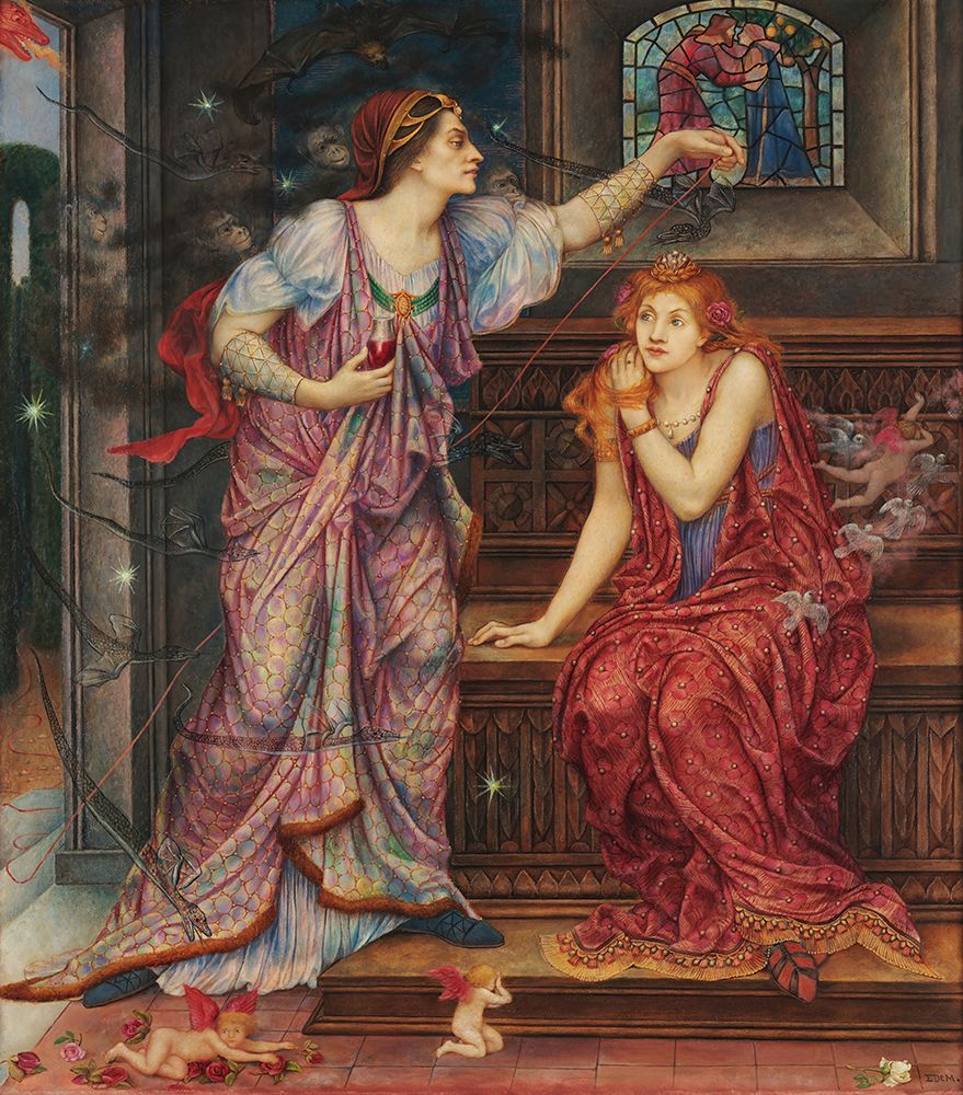 Queen Eleanor and Fair Rosamund art print by Evelyn De Morgan for $57.95 CAD