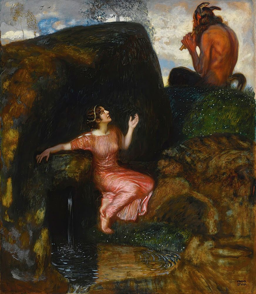 Nymph listening at the spring art print by Franz von Stuck for $57.95 CAD
