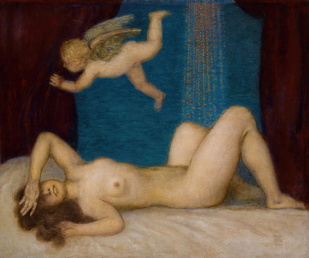 Danae and the Golden Shower 1909 art print by Franz von Stuck for $57.95 CAD