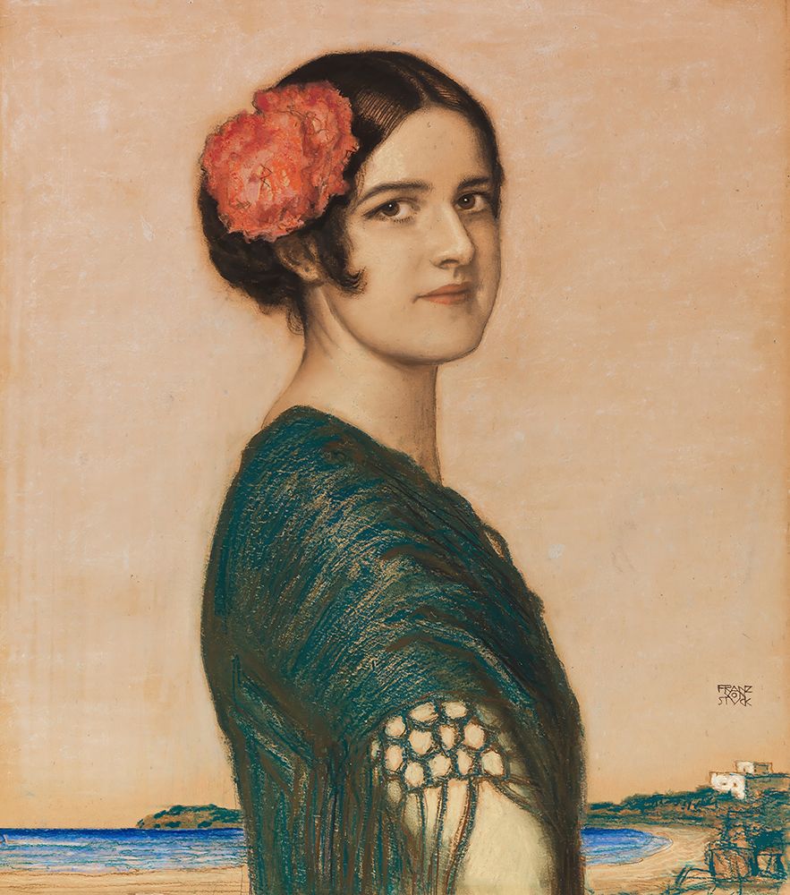Daughter Mary as a Spaniard in 1916 art print by Franz von Stuck for $57.95 CAD