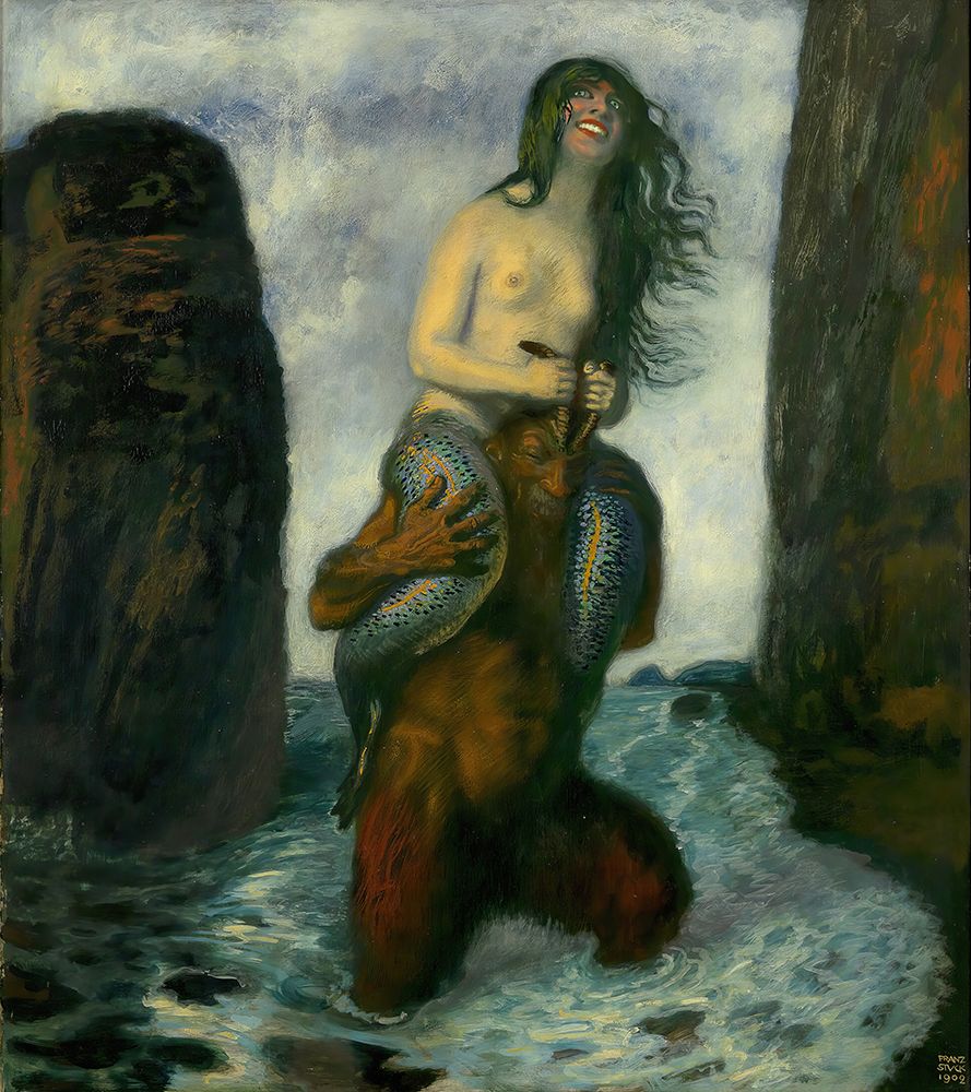 Faun and Mermaid 1902 art print by Franz von Stuck for $57.95 CAD