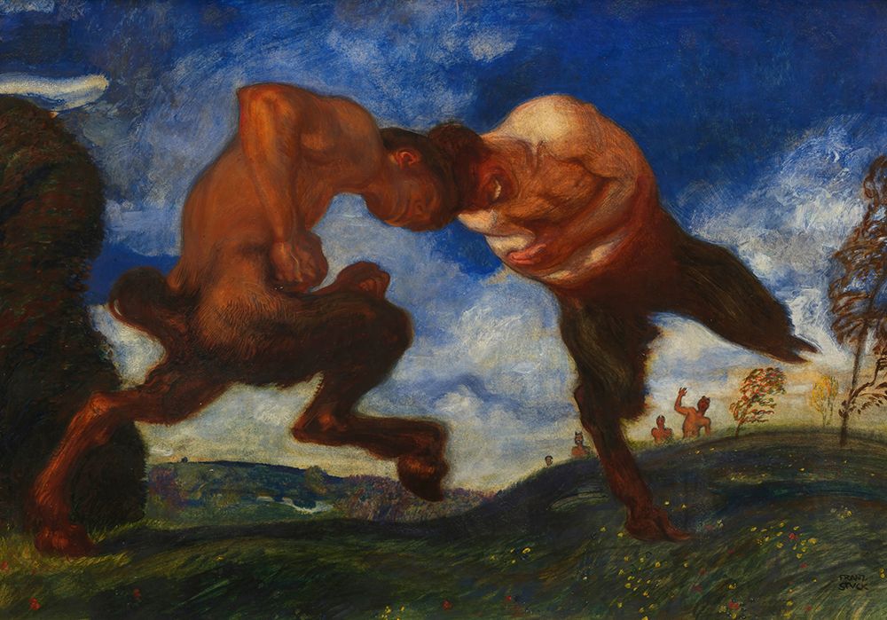 Fighting Fauns 1898 art print by Franz von Stuck for $57.95 CAD
