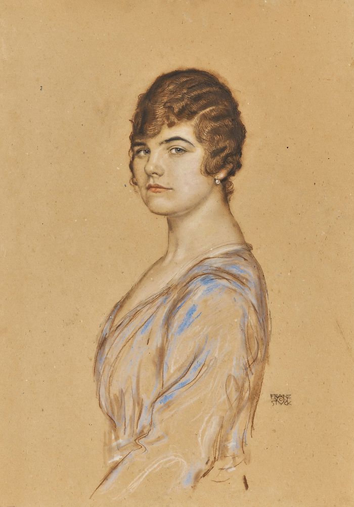 Girl in a Blue Dress art print by Franz von Stuck for $57.95 CAD