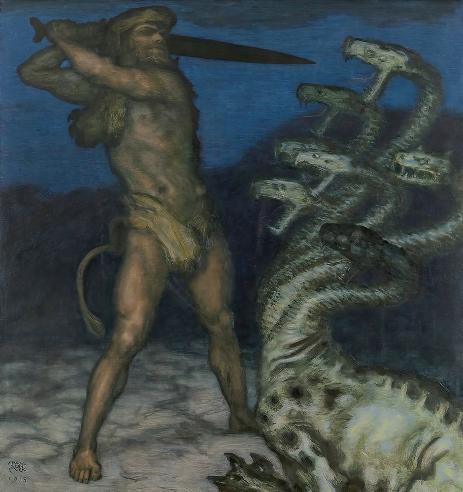 Hercules and the Hydra 1915 art print by Franz von Stuck for $57.95 CAD