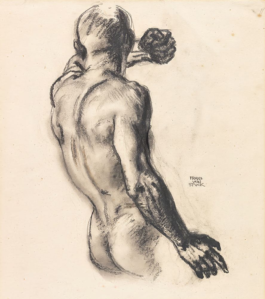 Male back nude Study of Medusa art print by Franz von Stuck for $57.95 CAD