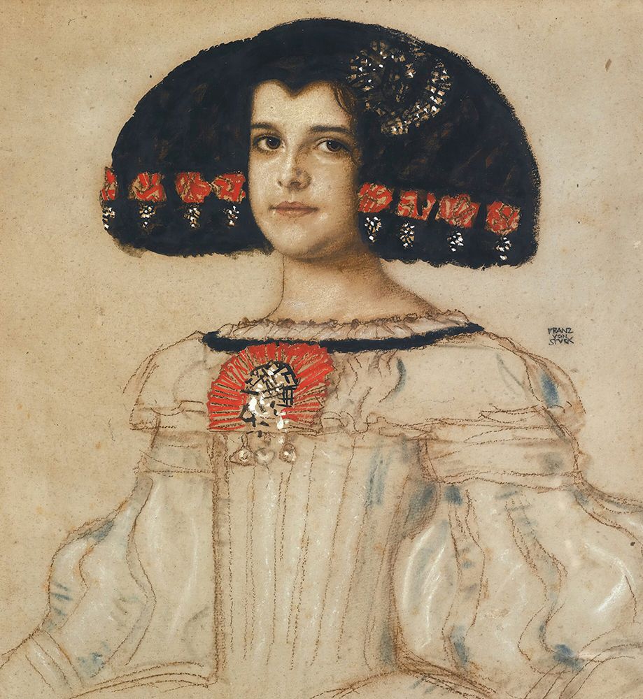 Mary, the artists daughter, in velasquez dress art print by Franz von Stuck for $57.95 CAD
