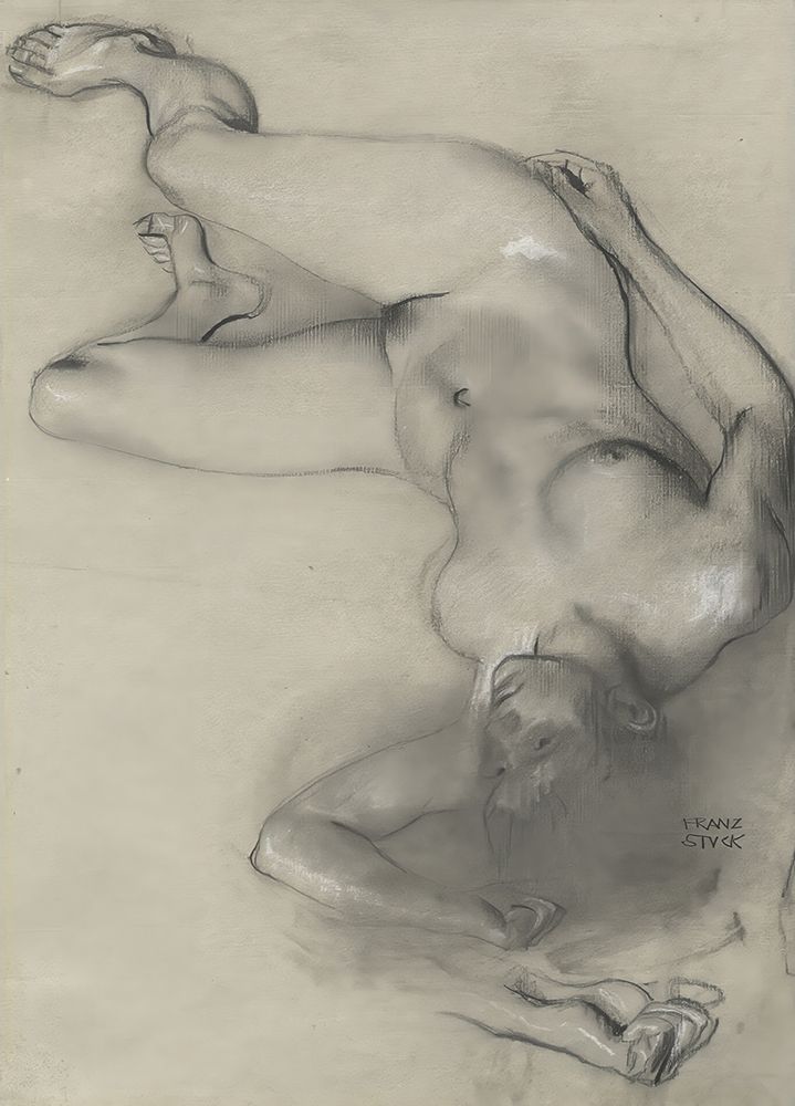 Nude Woman Lying on the Ground 1896 art print by Franz von Stuck for $57.95 CAD