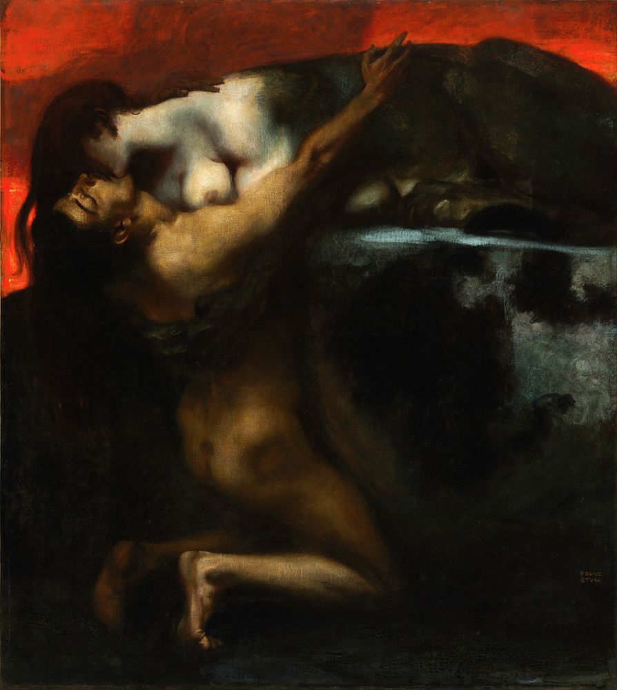 The Kiss of the Sphinx 1895 art print by Franz von Stuck for $57.95 CAD