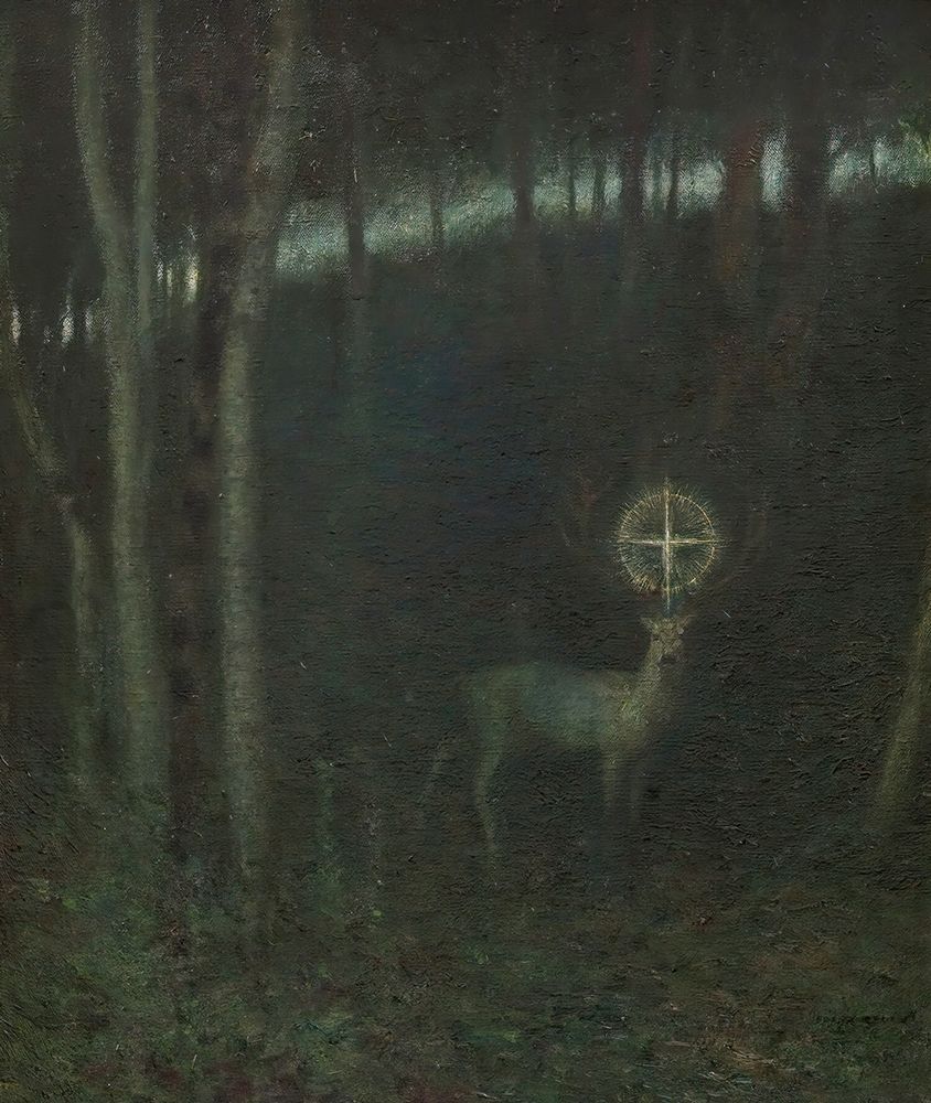 The Vision of Saint Hubert 1890 art print by Franz von Stuck for $57.95 CAD