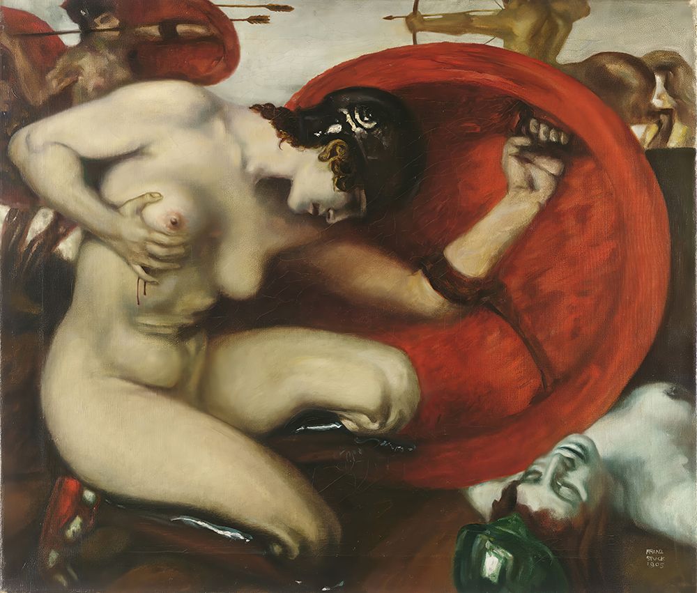 Wounded Amazon 1905 art print by Franz von Stuck for $57.95 CAD