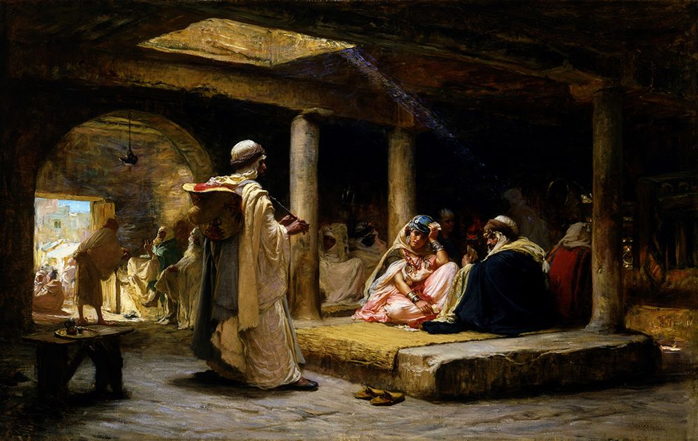 Cafe at Biskra, Algeria 1884 art print by Frederick Arthur Bridgman for $57.95 CAD