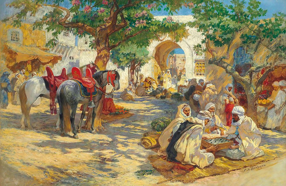 Chess Players, Biskra art print by Frederick Arthur Bridgman for $57.95 CAD