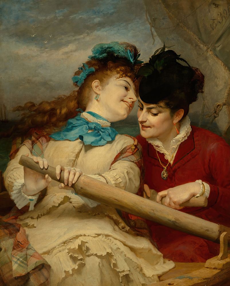 Concerning what the young women are talking about 1870 art print by Frederick Arthur Bridgman for $57.95 CAD